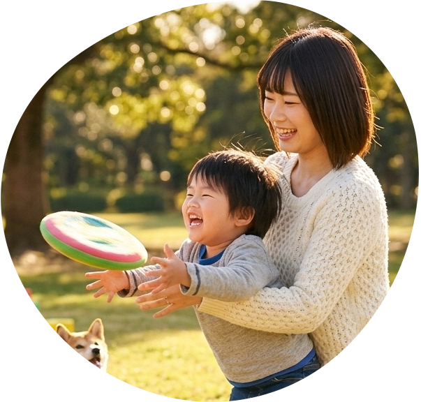 親子で遊ぶ様子